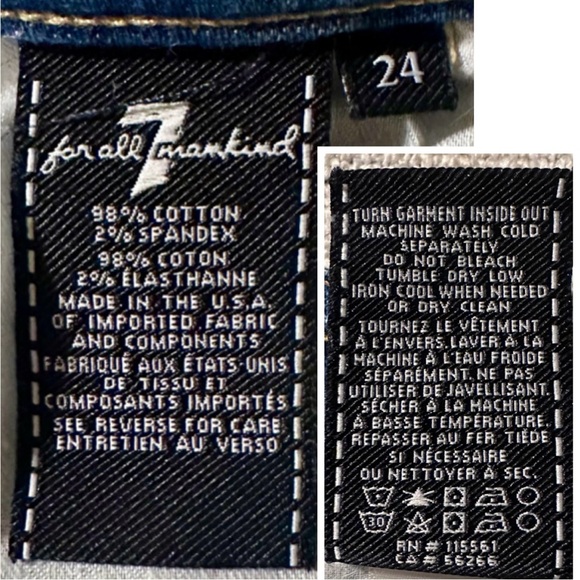 7 FOR ALL MANKIND Josefina Skinny Boyfriend Jeans Distressed Cottagecore Wmn 24 - Picture 11 of 16
